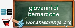 WordMeaning blackboard for giovanni di bernardone